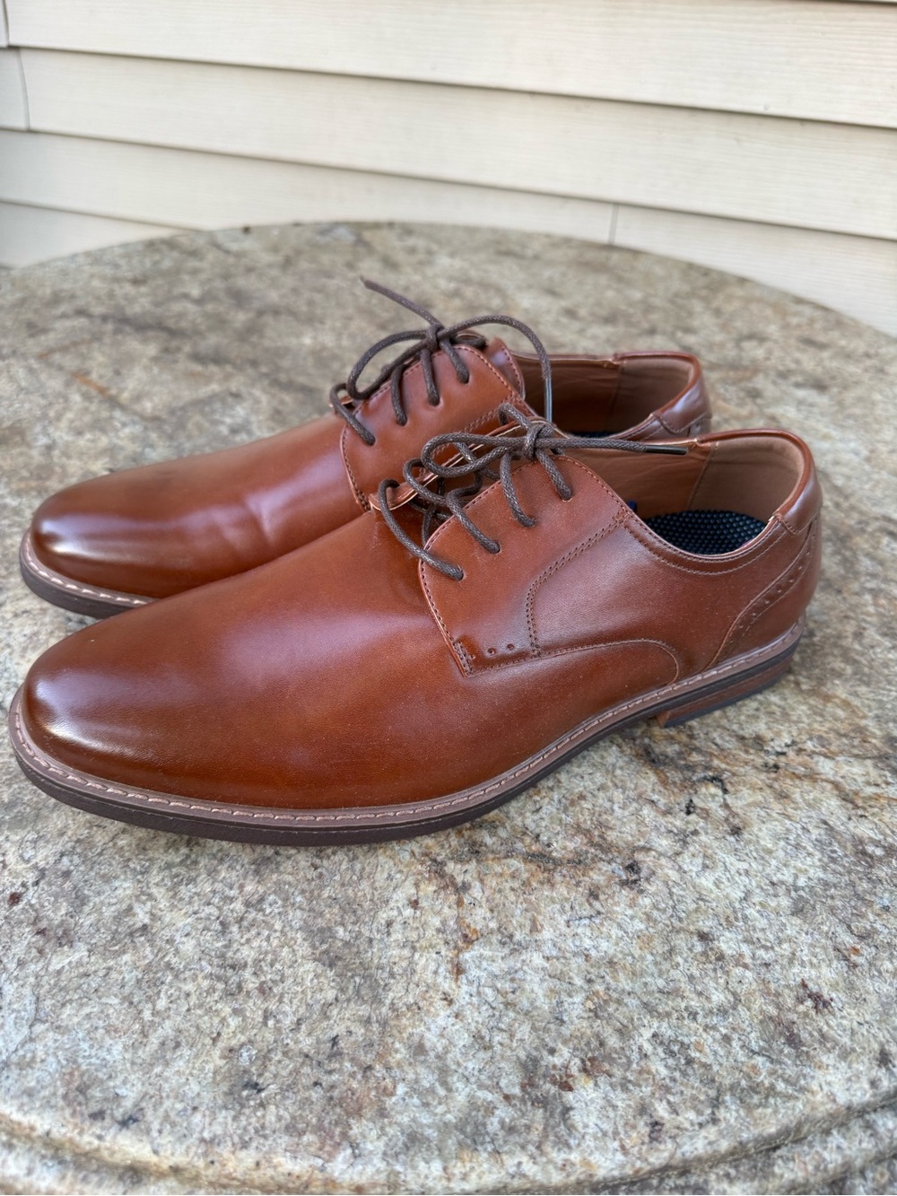 Nunn Bush Men's Chestnut Brown Leather Derby Shoes - Picture 2 of 6